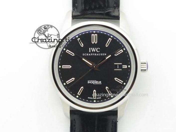 MIROTIME 0307 Elegant Portugieser Perpetual Calendar IW503302 RG V9F 1:1 Best Edition Gray Dial on Black Leather Strap A 7096